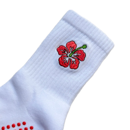 Hibiscus Flower Pilates Socks