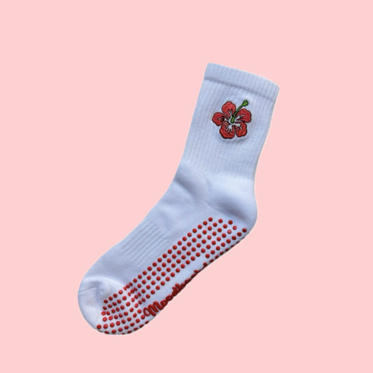 Hibiscus Flower Pilates Socks